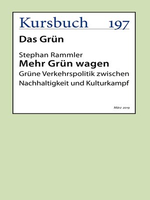 cover image of Mehr Grün wagen